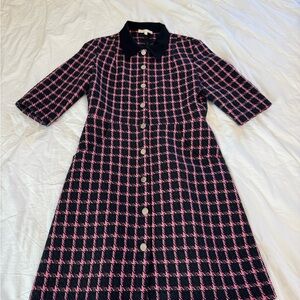 Maje Black and Pink Mini Dress